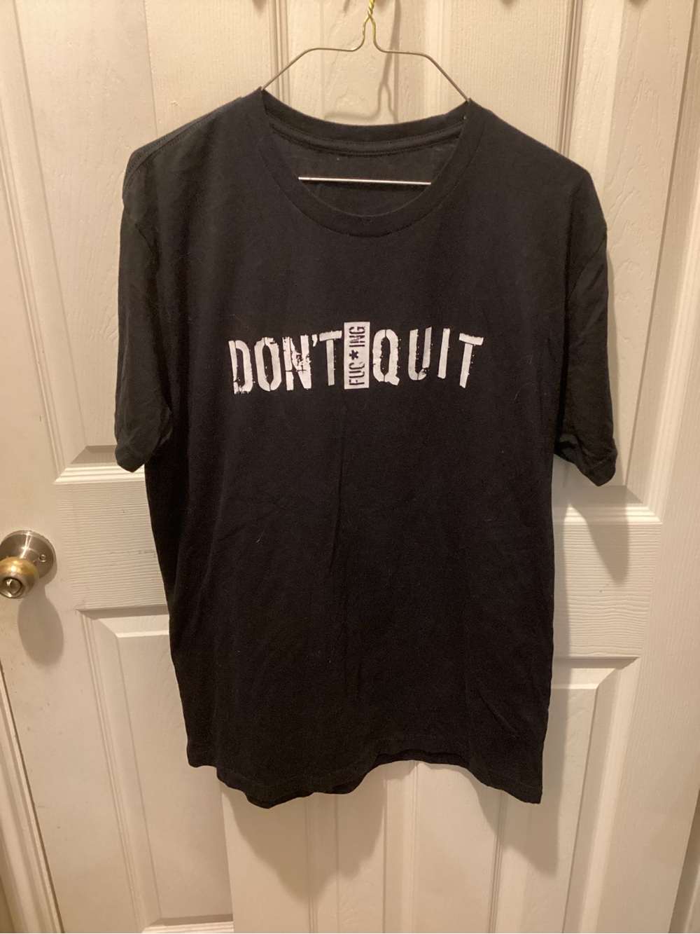 Men's Black Graphic Tee - "Don't Quit"